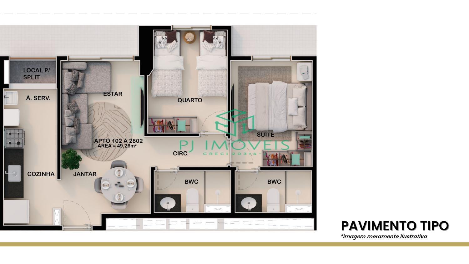 Apartamento à venda com 2 quartos, 48m² - Foto 21