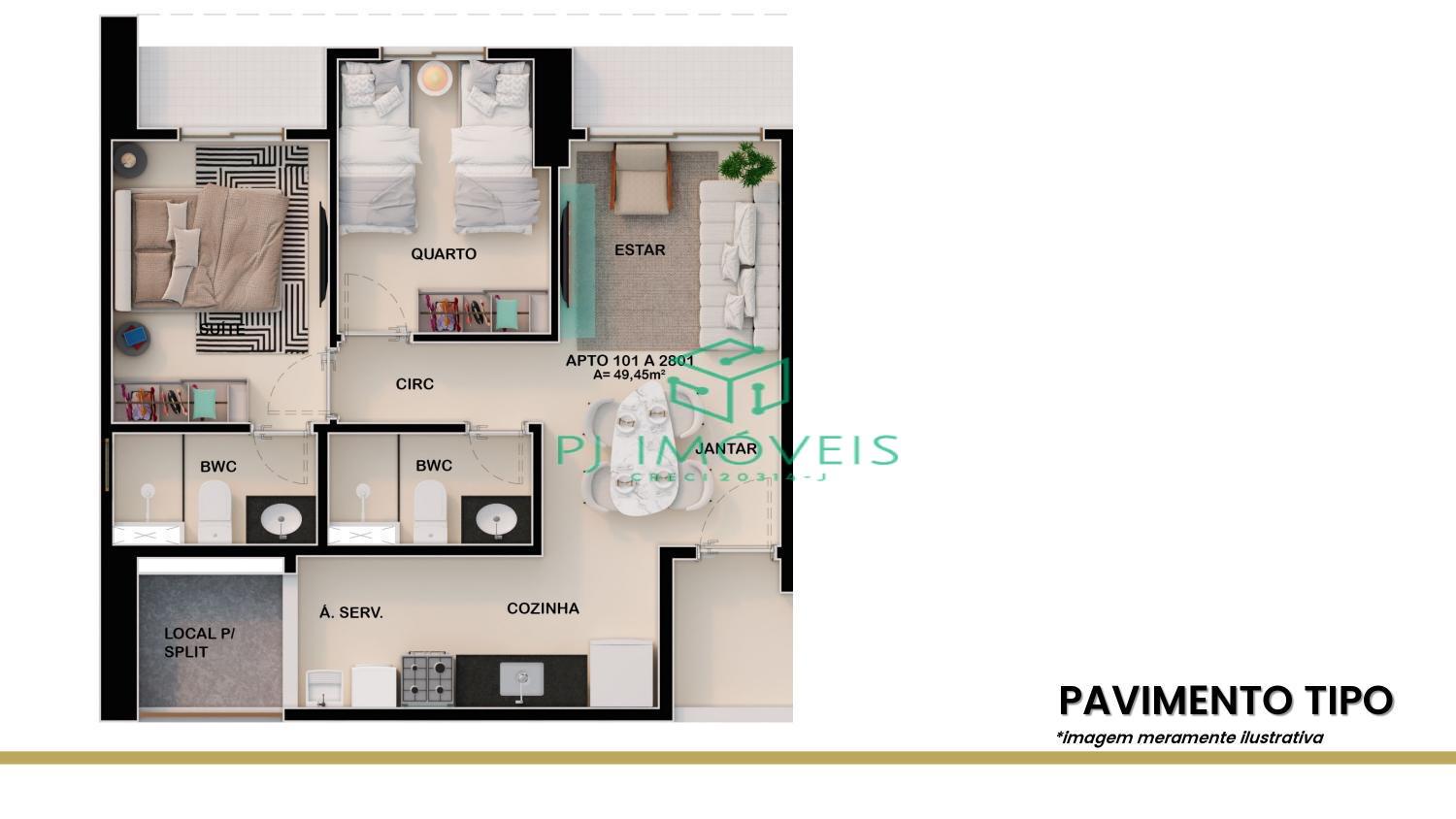 Apartamento à venda com 2 quartos, 48m² - Foto 20