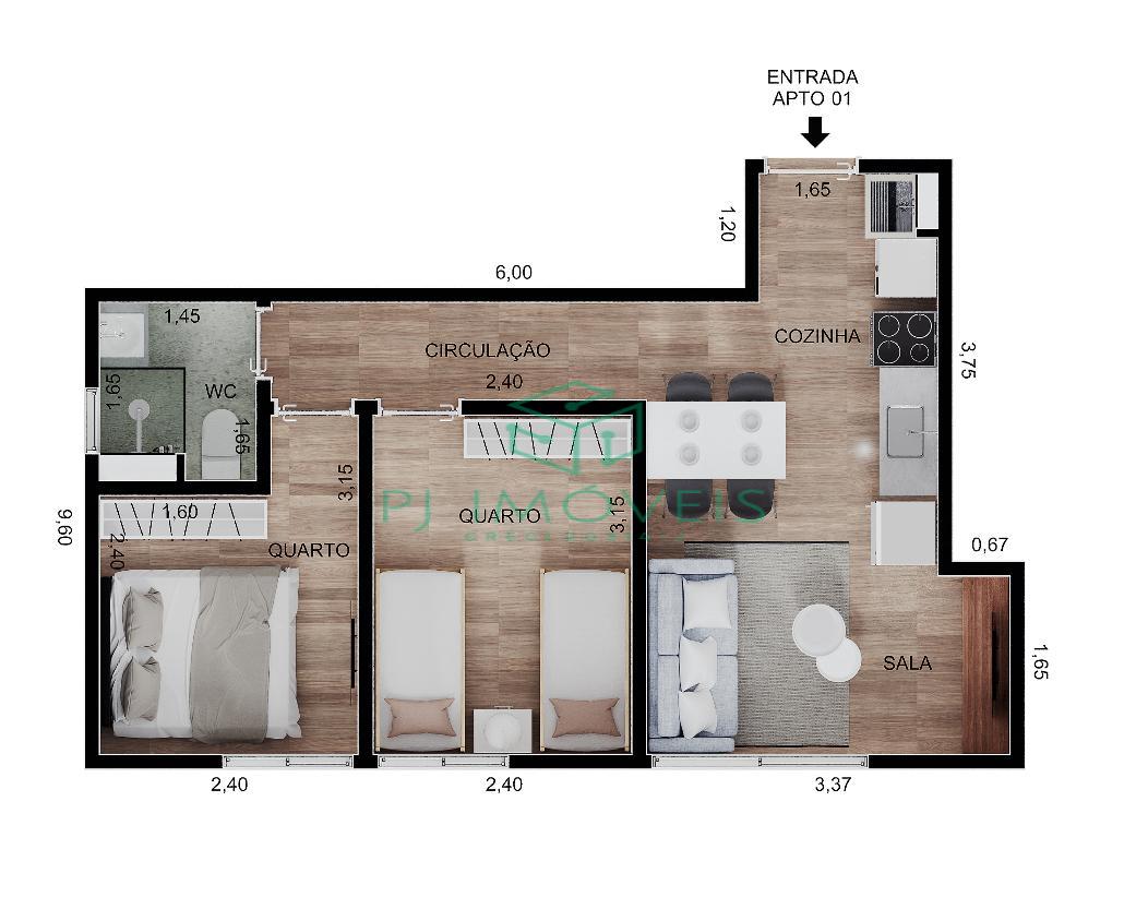 Apartamento à venda com 2 quartos, 36m² - Foto 10