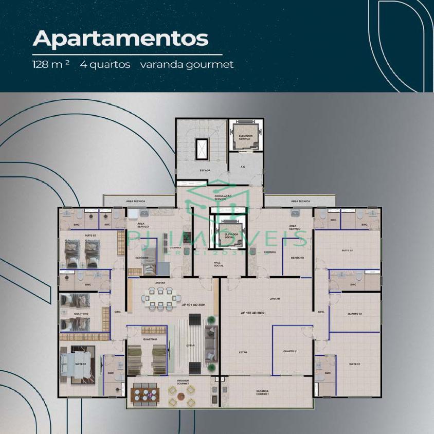 Apartamento à venda com 4 quartos, 128m² - Foto 21