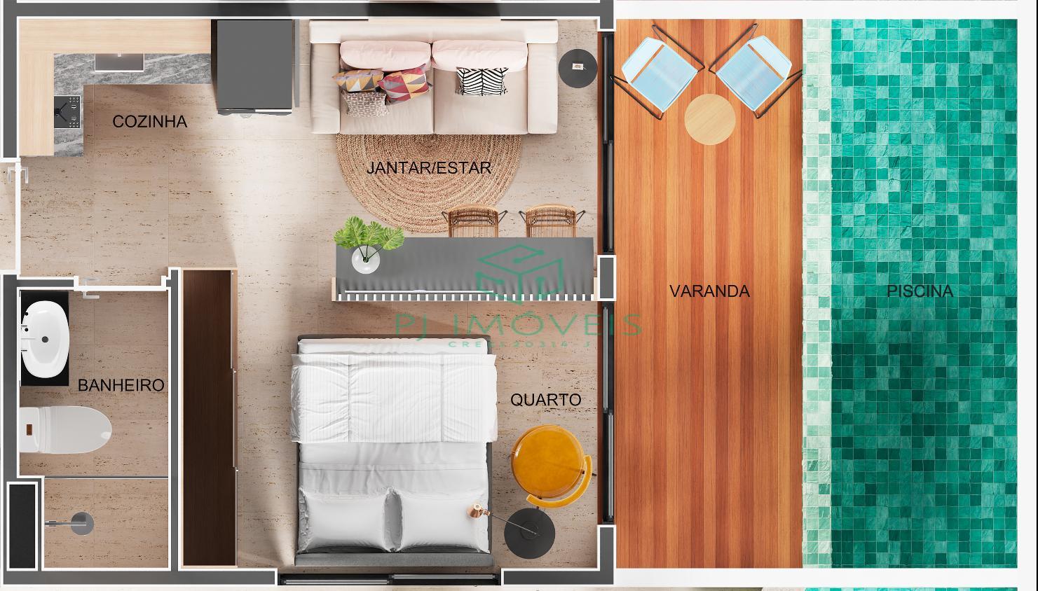 Apartamento à venda com 1 quarto, 34m² - Foto 8