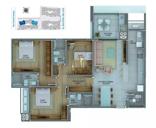 Apartamento à venda com 3 quartos, 125m² - Foto 9