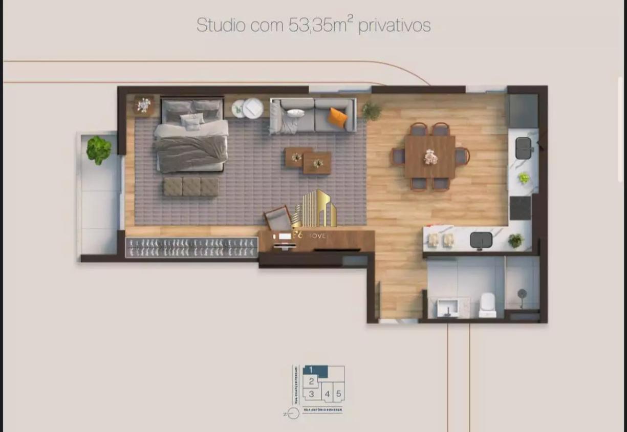 Apartamento, 1 quarto, 53 m² - Foto 6