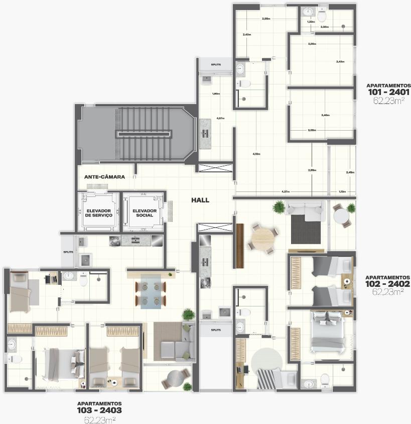 Apartamento à venda com 3 quartos, 62m² - Foto 17