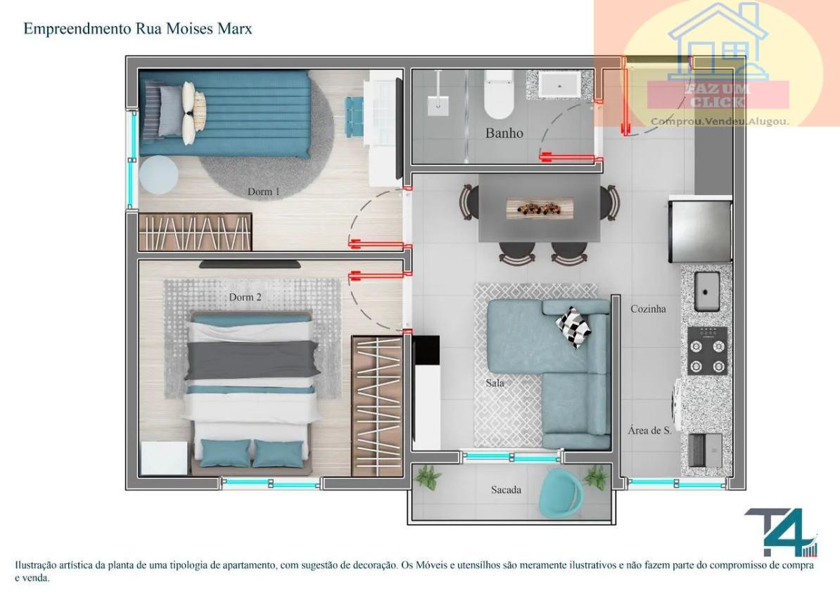 Apartamento à venda com 2 quartos, 37m² - Foto 5