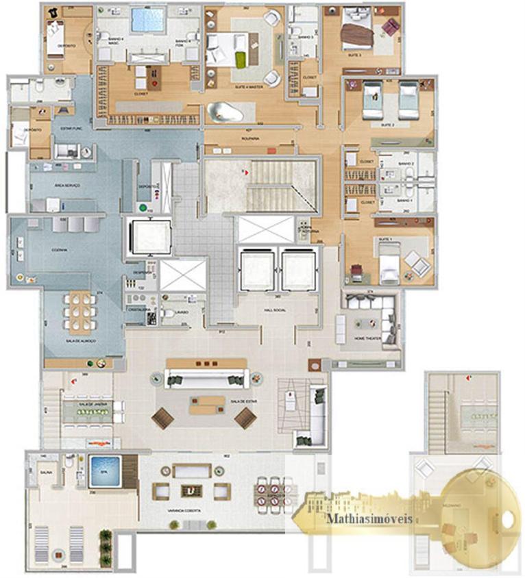 Apartamento à venda com 4 quartos, 421m² - Foto 3