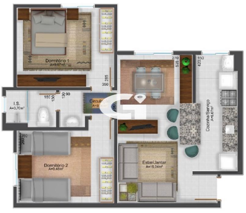 Apartamento, 1 quarto, 52 m² - Foto 12