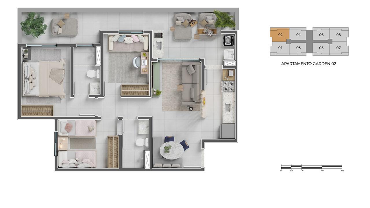 Apartamento, 3 quartos, 66 m² - Foto 2