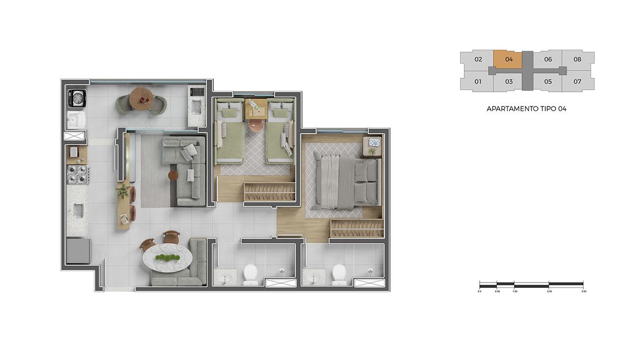 Apartamento, 2 quartos, 54 m² - Foto 7