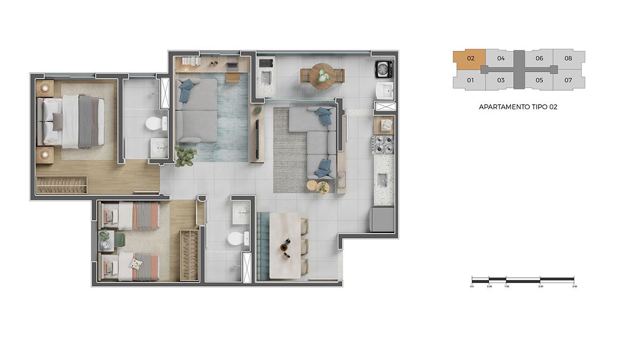 Apartamento, 2 quartos, 54 m² - Foto 6
