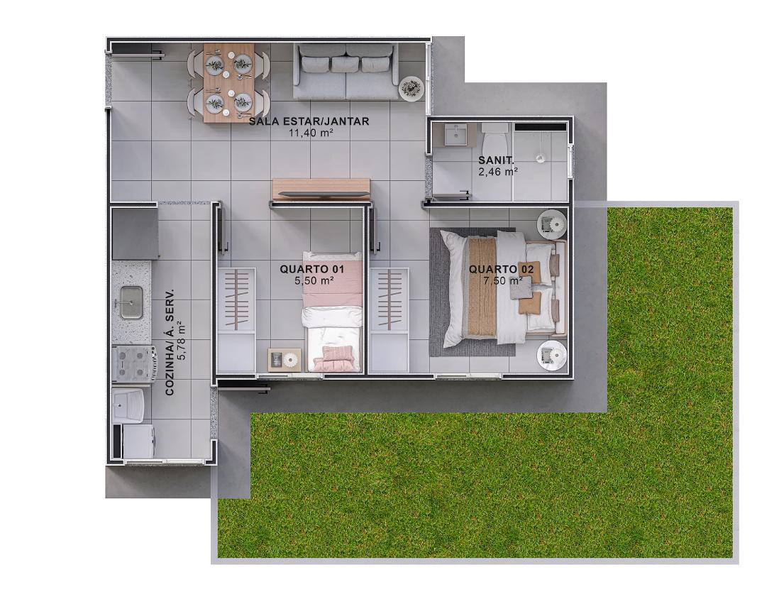 Casa de Condomínio, 2 quartos - Foto 6