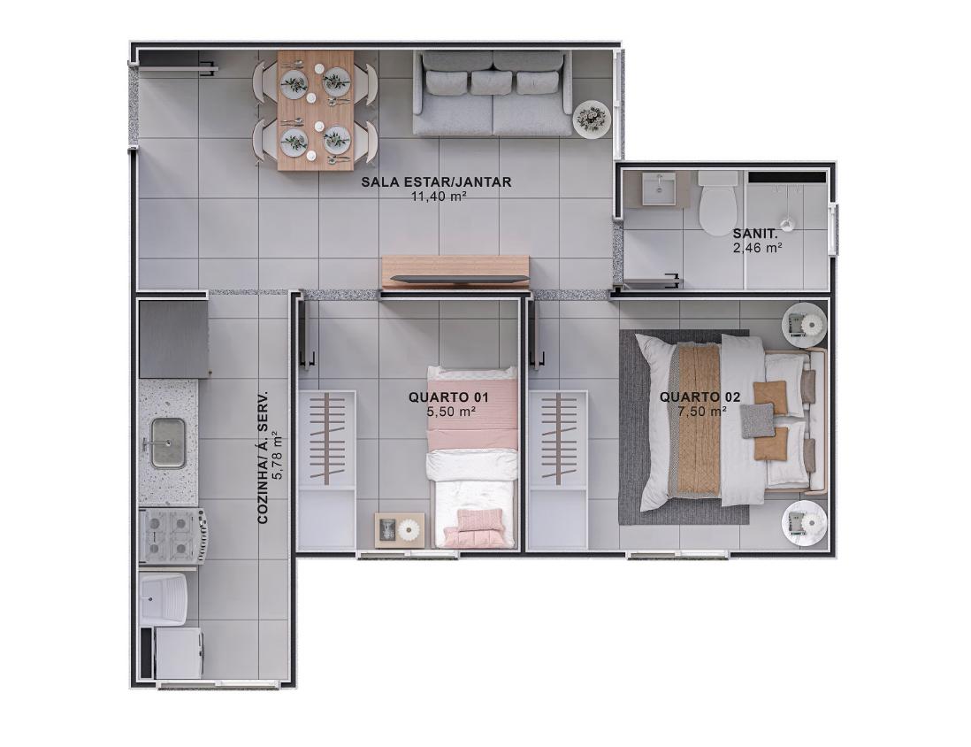 Casa de Condomínio, 2 quartos - Foto 7