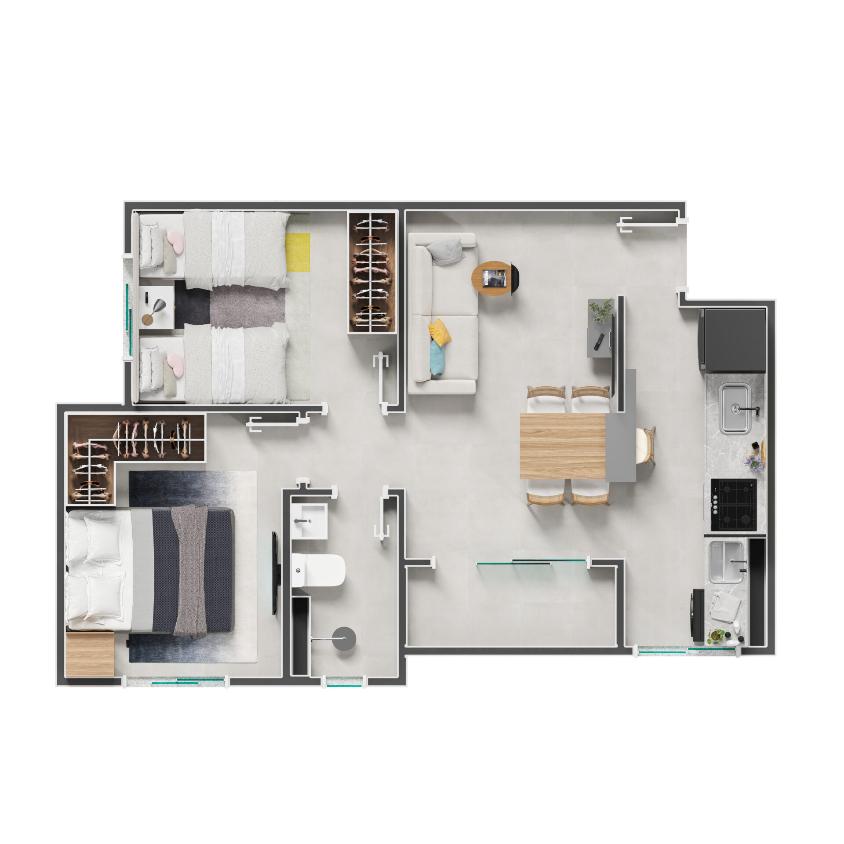 Apartamento, 2 quartos, 40 m² - Foto 7