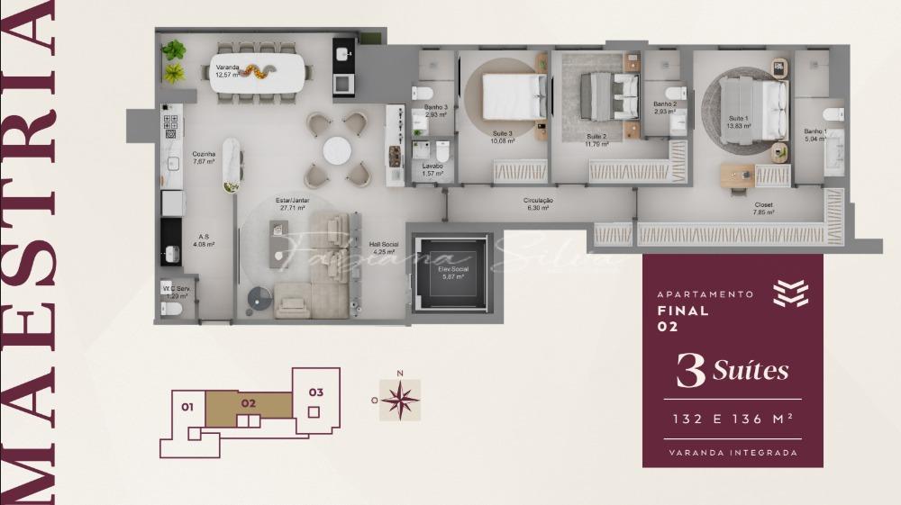 Apartamento, 3 quartos, 132 m² - Foto 9