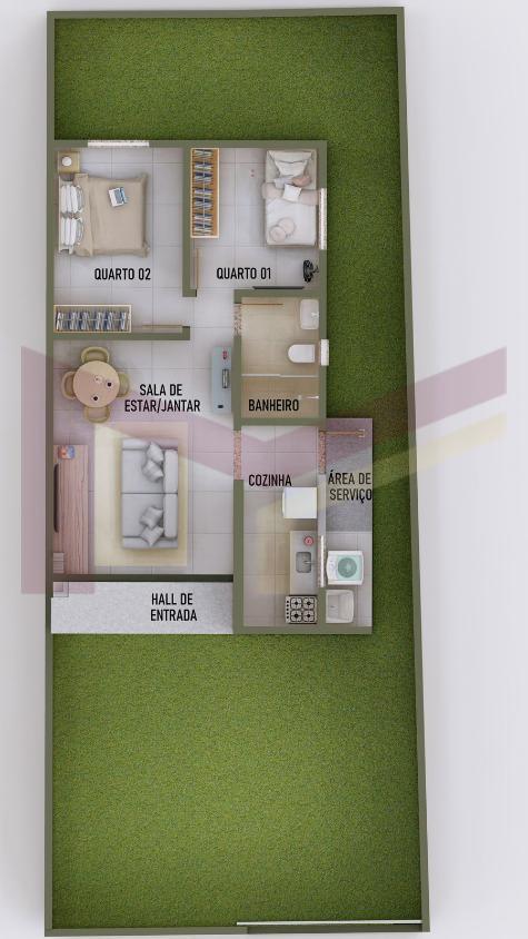 Casa, 2 quartos, 58 m² - Foto 2