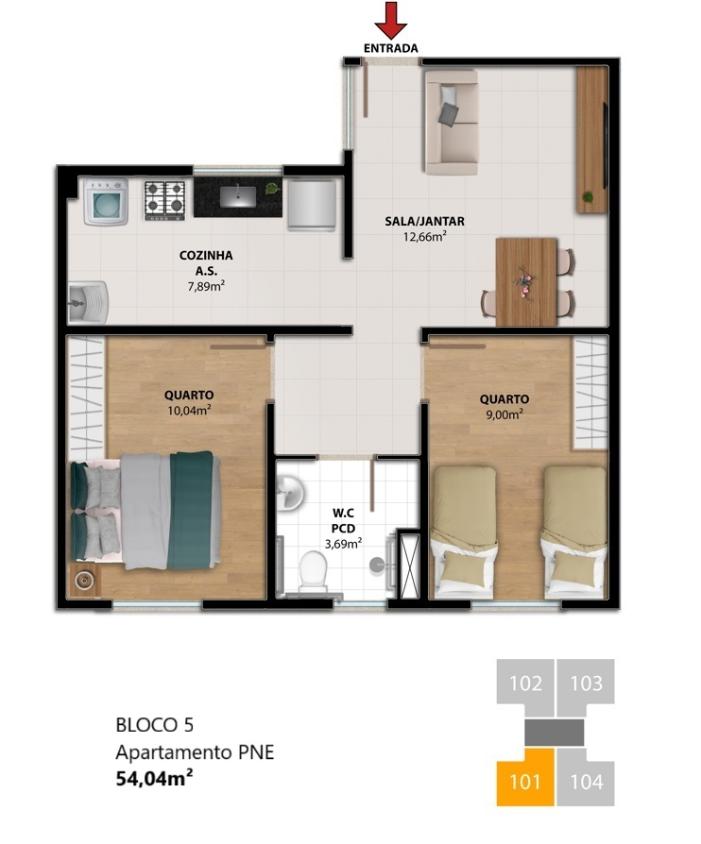 Apartamento, 2 quartos, 40 m² - Foto 15