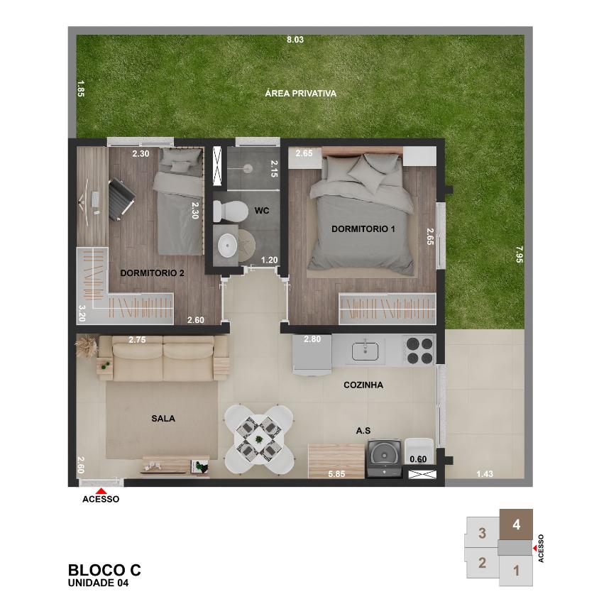 Apartamento, 2 quartos, 42 m² - Foto 9