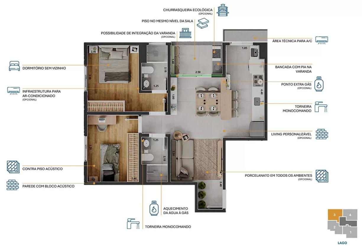 Apartamento, 2 quartos, 58 m² - Foto 14