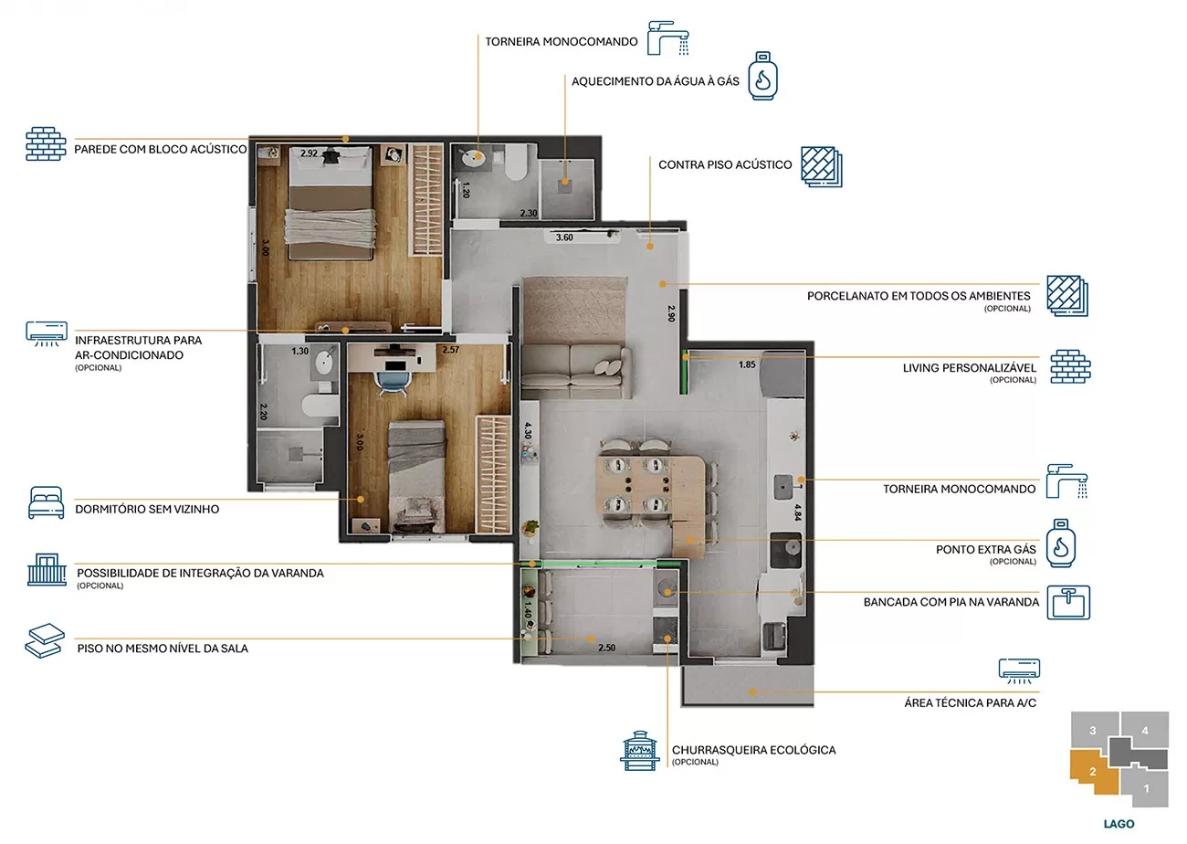 Apartamento, 2 quartos, 58 m² - Foto 15