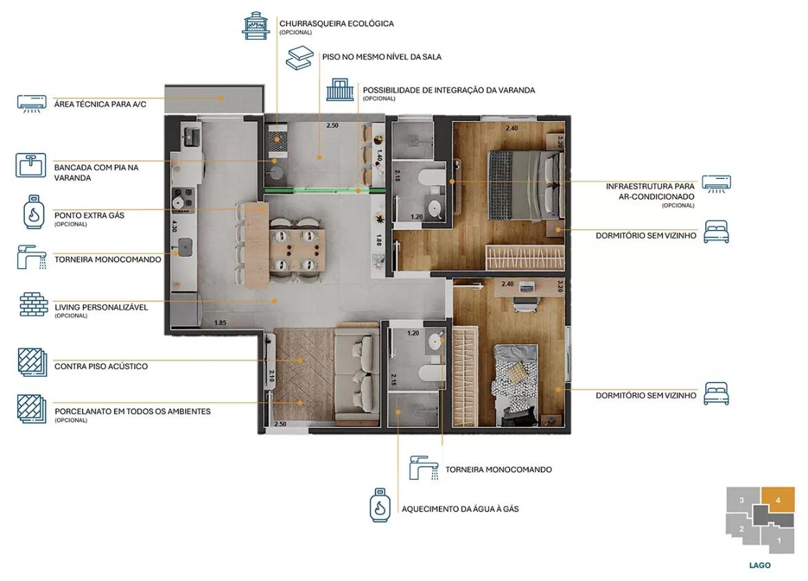 Apartamento, 2 quartos, 58 m² - Foto 16