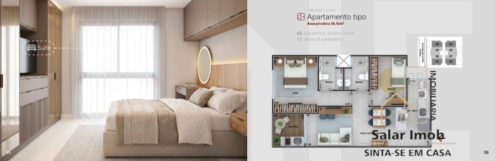 Apartamento, 2 quartos, 59 m² - Foto 3