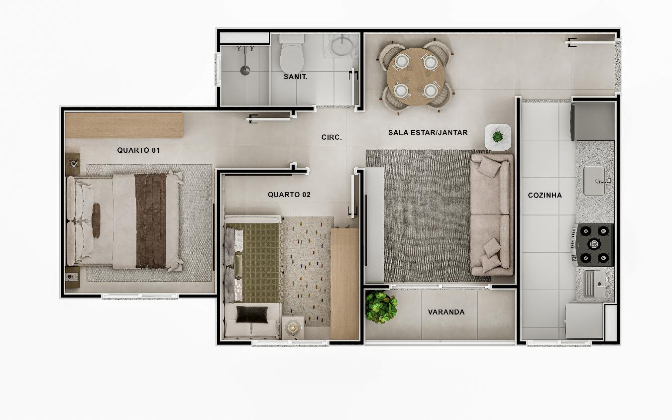 Apartamento, 2 quartos - Foto 6